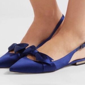 Sam Edelman Blue Satin Rizza Slingback Flats size 6.5